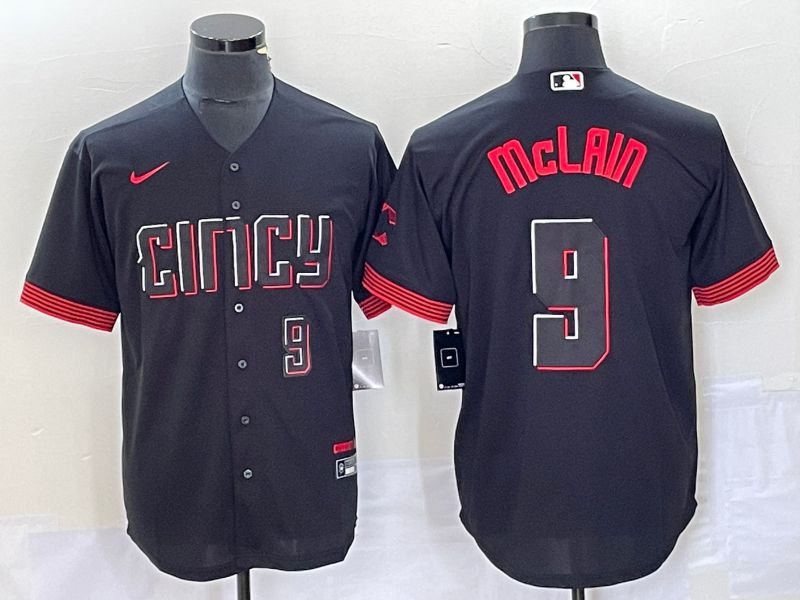 Men Cincinnati Reds #9 Mclain Nike Black 2023 City Connect Replica Player MLB Jersey6->youth mlb jersey->Youth Jersey